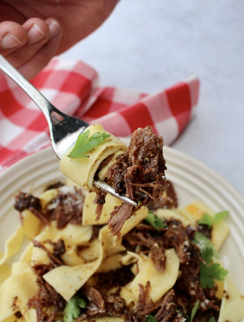 Slow Cooked Beef Rib Pappardelle w/ Marrow Magills