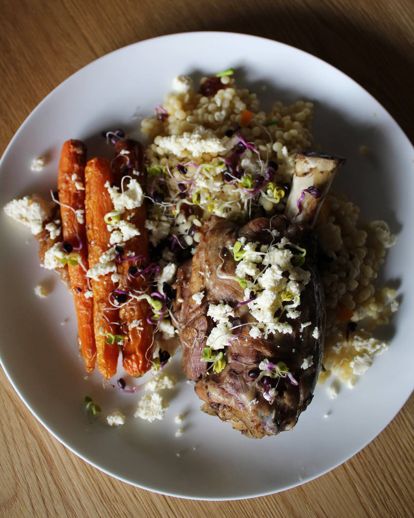 Slow Cooked Lamb Shank with Cous Cous Salad Magills