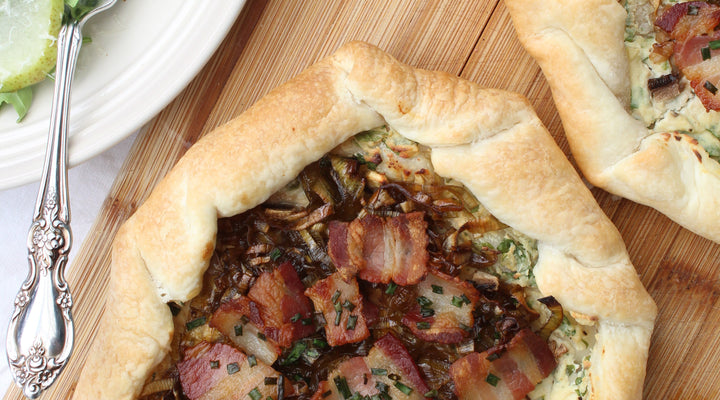 Caramelised Leek, Bacon and Ricotta Savoury Tart 