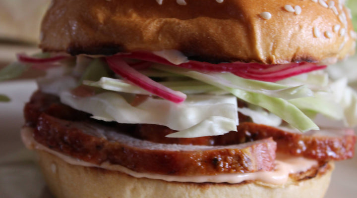 Smokey Pork & Pickled Onion Burgers