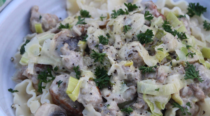 Creamy Leek & Sausage Pasta