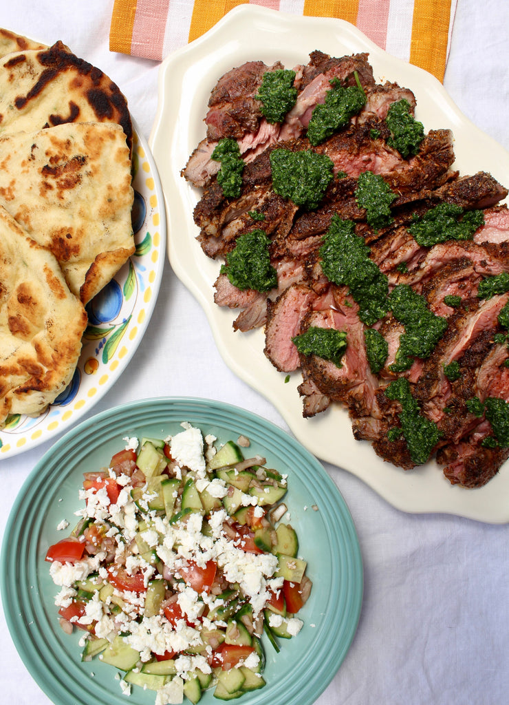 Harissa Lamb Leg w/ 3 ingredient Flatbreads Magills