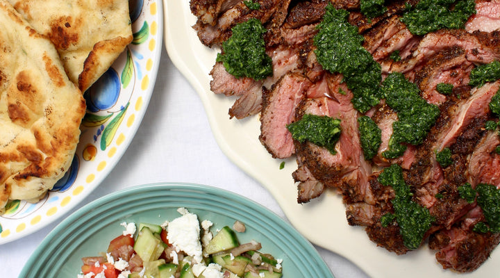 Harissa Lamb Leg w/ 3 ingredient Flatbreads