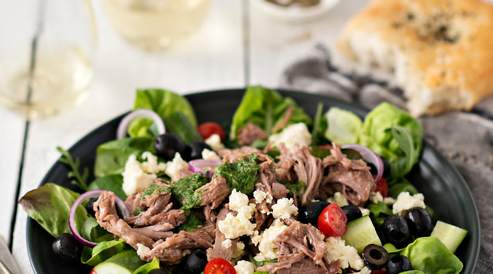 Magills Pulled Lamb Salad with Mint Salsa Verde