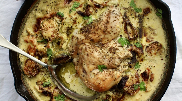 Creamy Mustard Chicken, Leek & Potato Bake